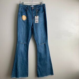 YMI flare leg distressed jeans size L-XL